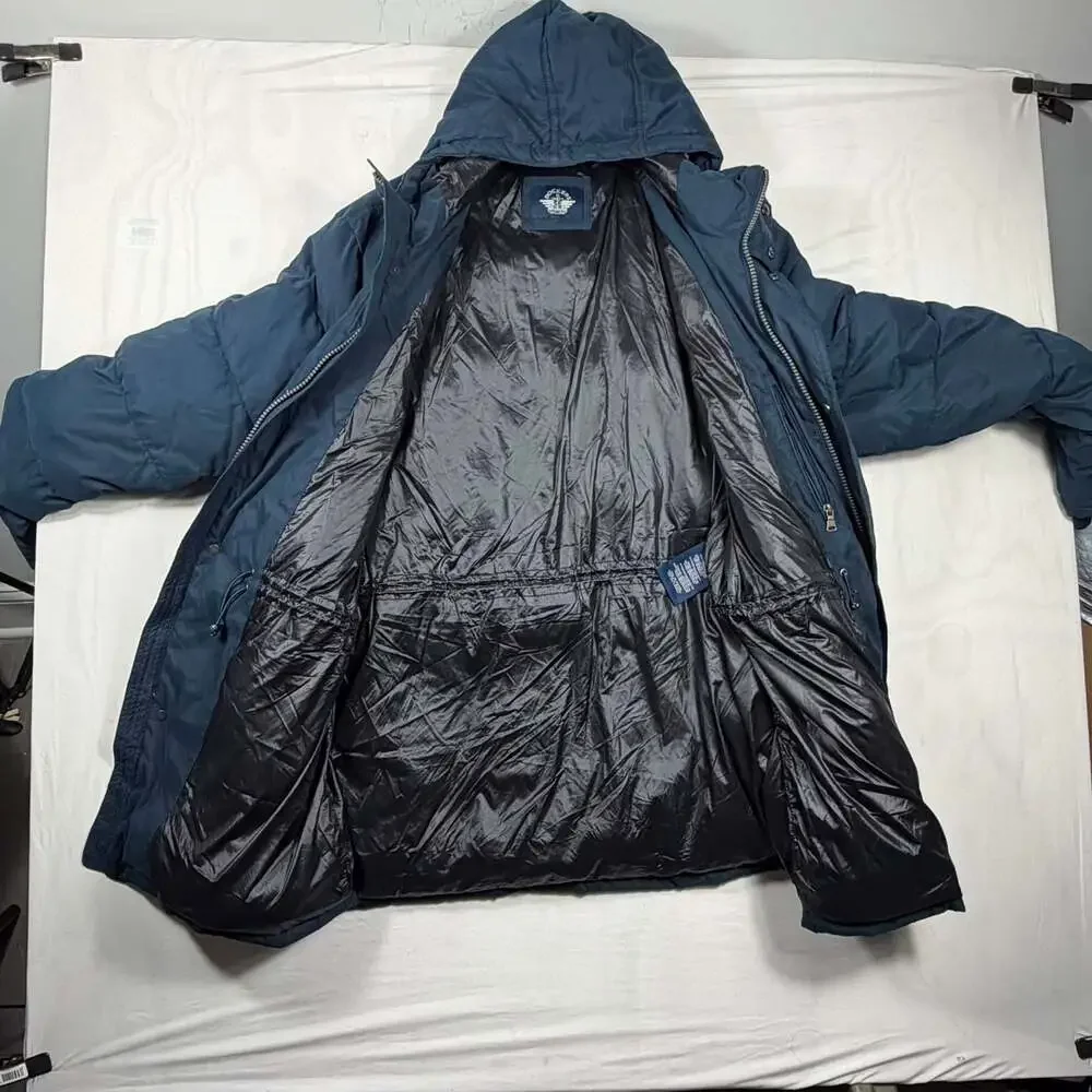 Dockers Men's Microtwill Long Hooded Parka Quilted Jacket